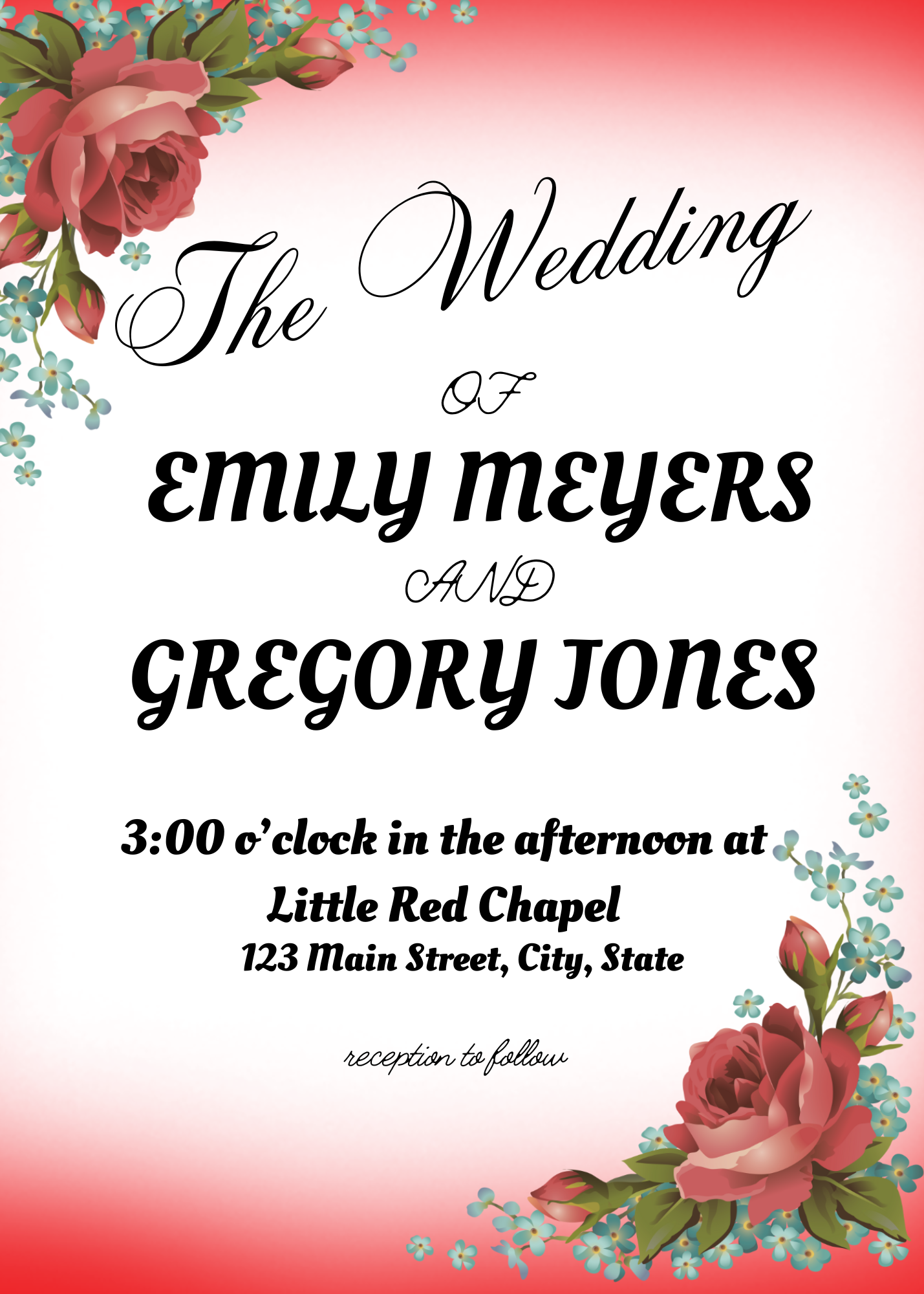 Rose Wedding Invitation