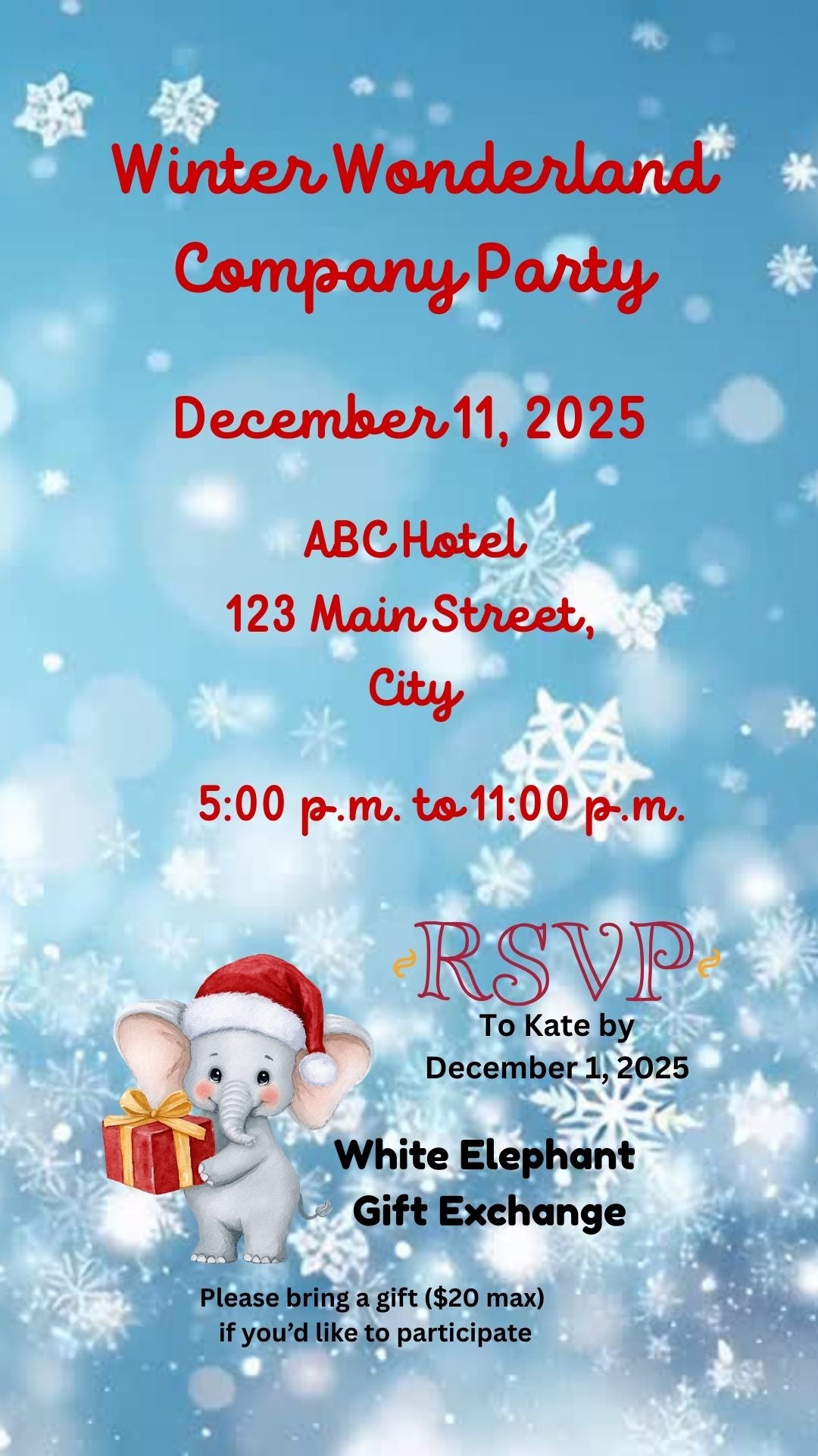 Winter Wonderland Company Party - Mobile Invite