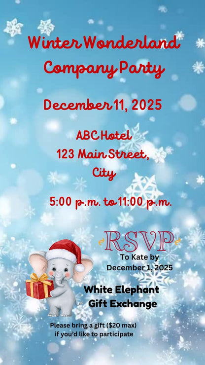 Winter Wonderland Company Party - Mobile Invite