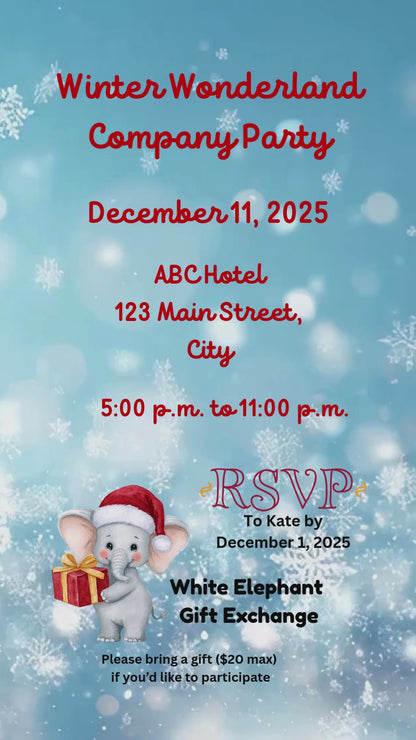 Winter Wonderland Company Party - Mobile Invite